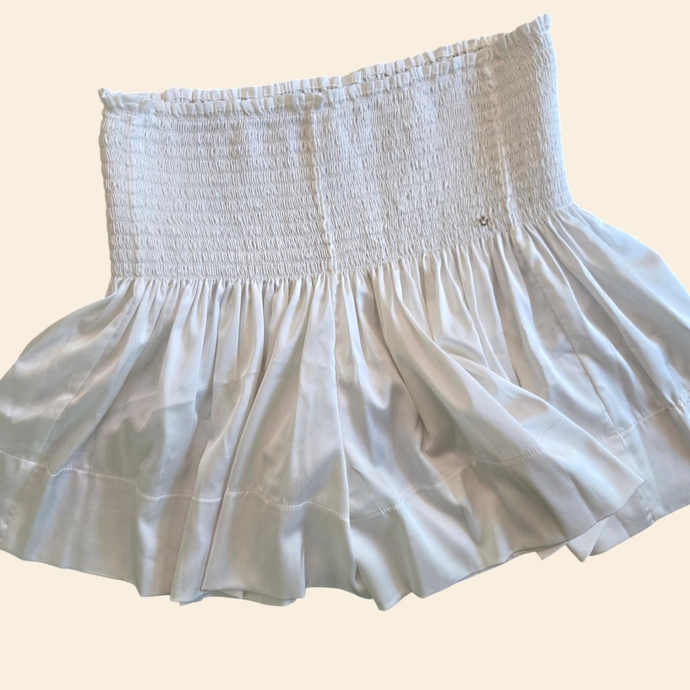 Natural‎ Life White Smocked Waist Ruffle Skort Womens Medium Boho Mini Shorts